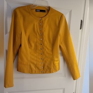 Yellow Zara button front jacket